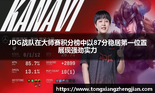 JDG战队在大师赛积分榜中以87分稳居第一位置展现强劲实力